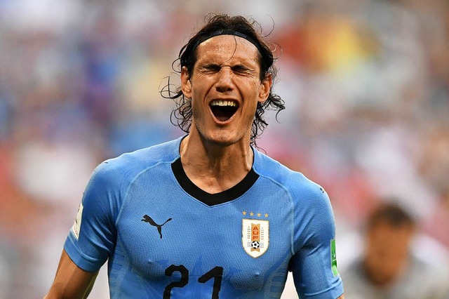 Der Uruguayer Cavani beim Torjubel.   | Foto: AFP