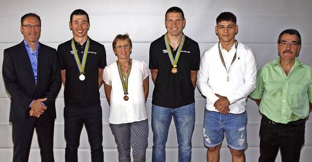 Goldene Auszeichnungen bei der Sportle... Wagner, Berkan Sahin und  Armin Braun  | Foto: Michael Haberer
