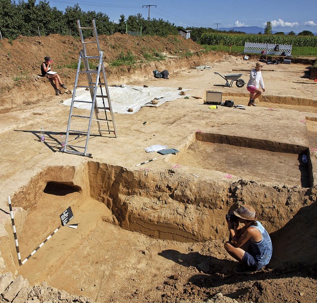 Archologische Ausgrabungen im August ...igen Neubaugebiets Etterpfad in Wyhl.   | Foto: Michael Haberer