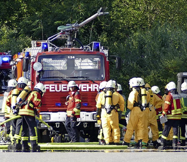 Kurz vor 18 Uhr musste die Feuerwehr am Dienstag zum Rangierbahnhof ausrcken.   | Foto: Ulrich Senf