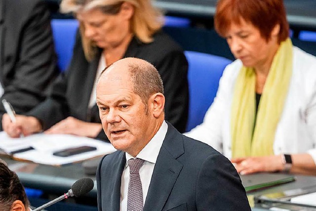 Finanzminister Scholz im Bundestag   | Foto: dpa
