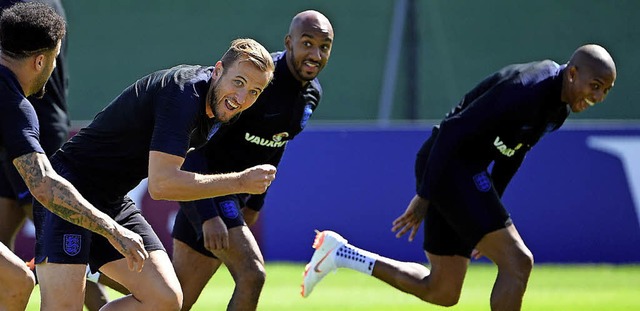 Gute Stimmung beim Training der Englnder  | Foto: AFP