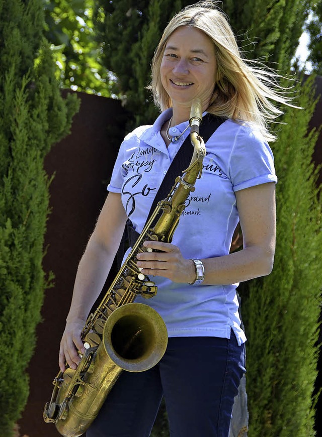 Anja Reichert allein mit ihrem Saxofon<ppp></ppp>  | Foto: Felix Lieschke