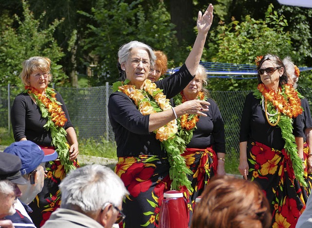 Die Aloha-Freunde beim Sommerfest des ambulantes Hilfezentrums in Umkirch.   | Foto: Lena Roser