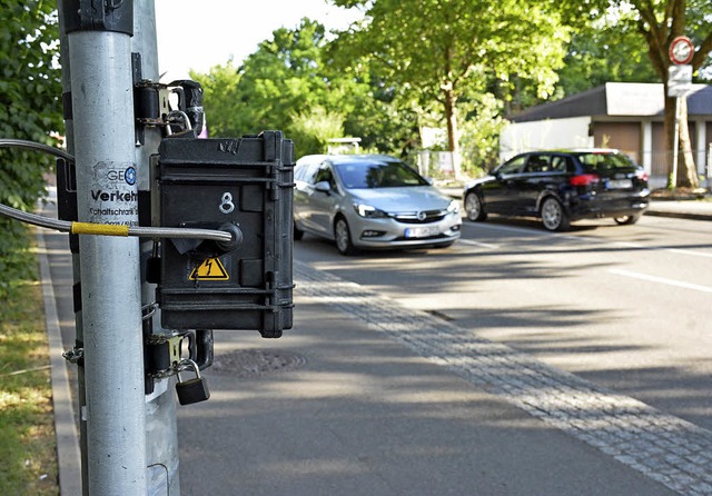 24 Stunden lang behielten die Gerte i...nd Kreisstrae &#8222;im Blick&#8220;.  | Foto: Lauber