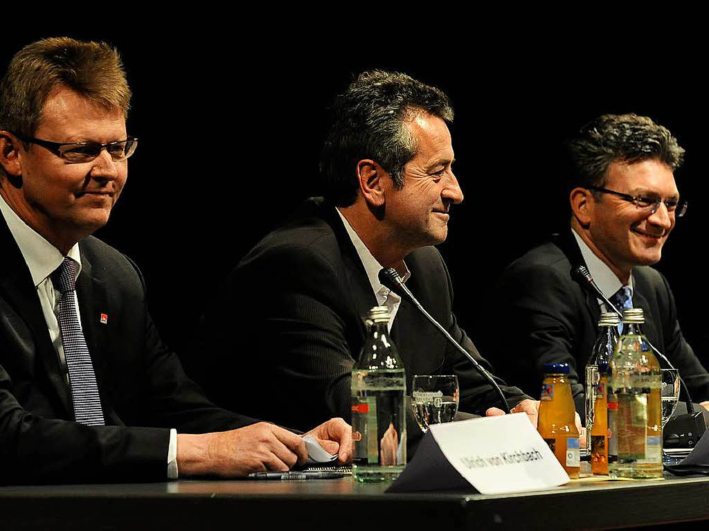 2010 wird wieder gewhlt: Die drei Kandidaten Dieter Salomon, Gnter Rausch und Ulrich von Kirchbach (von rechts). 