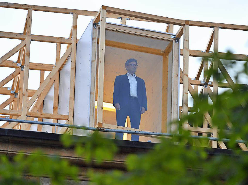 OB Salomon ganz fr sich allein im „Turm“ auf dem Theaterdach (Juni 2015).