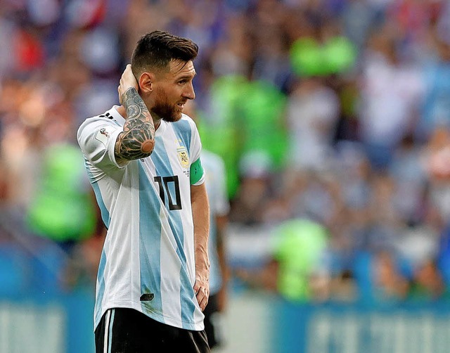 Konnte Argentinien gegen Frankreich nicht zum Erfolg fhren: Lionel Messi.   | Foto:  DPA