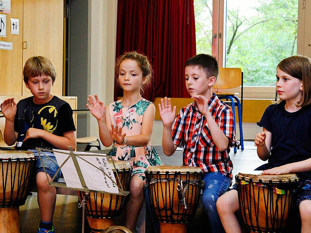 Das Musiksommerfest der JMS Sdlicher Breisgau fand 2018 in Kooperation mit der Thaddus-Rinderle-Schule in Staufen statt. In der Aula der Schule zeigten die jungen Musiker ihr Knnen. Die Jugendkapelle spielte spter noch im Hof.