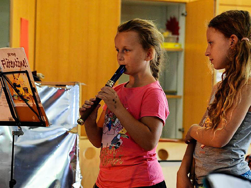 Das Musiksommerfest der JMS Sdlicher Breisgau fand 2018 in Kooperation mit der Thaddus-Rinderle-Schule in Staufen statt. In der Aula der Schule zeigten die jungen Musiker ihr Knnen. Die Jugendkapelle spielte spter noch im Hof.