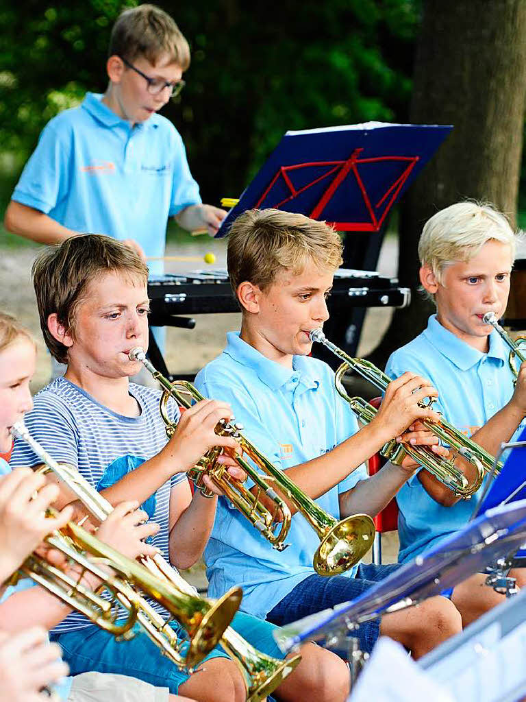 Das Musiksommerfest der JMS Sdlicher Breisgau fand 2018 in Kooperation mit der Thaddus-Rinderle-Schule in Staufen statt. In der Aula der Schule zeigten die jungen Musiker ihr Knnen. Die Jugendkapelle spielte spter noch im Hof.