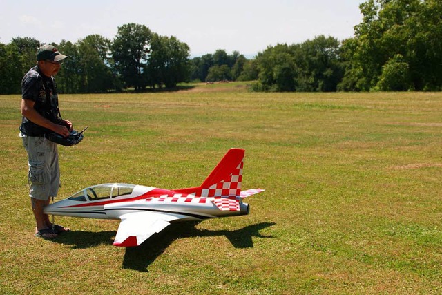 Tuschend echt aussehende Modellflieger starteten vom Dinkelberg aus.   | Foto: Gerd Leutenecker