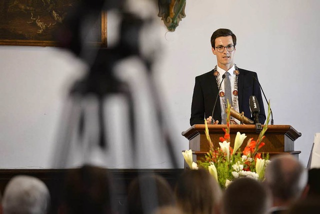 Martin Horn bei seiner Antrittsrede.  | Foto: I. Schneider