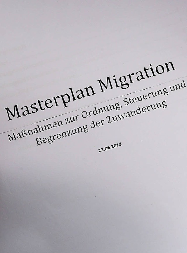 Ausdruck des &#8222;Masterplans Migration&#8220; von Horst Seehofer   | Foto: dpa