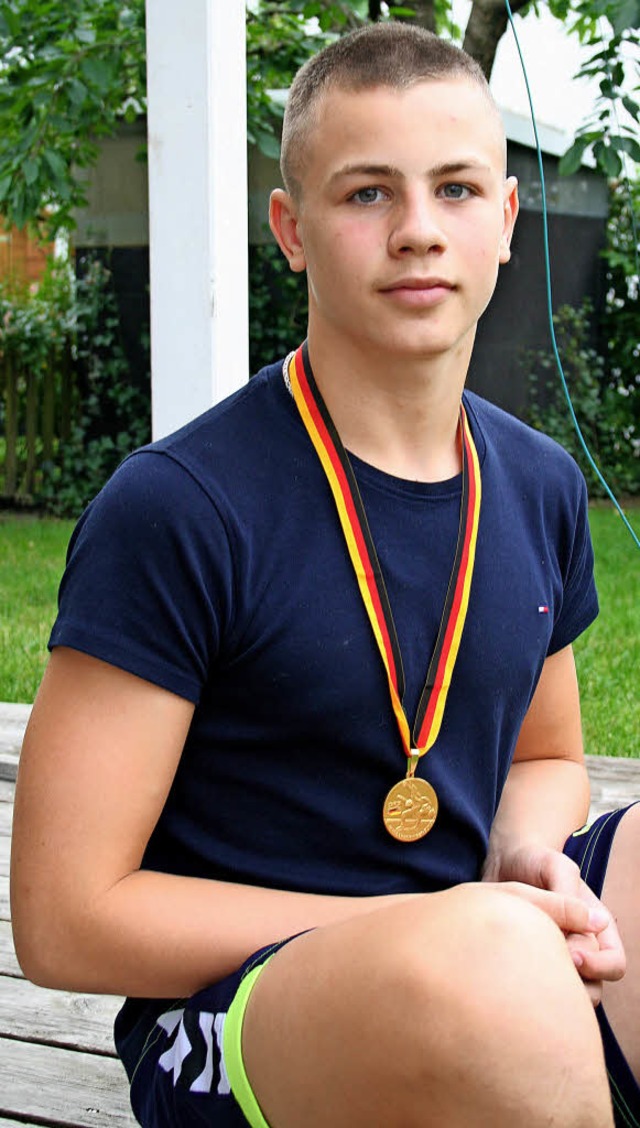 Der Ringer Nikita Ovsjanikov, Mitglied...Meister im griechisch-rmischen Stil.   | Foto: Anja Kunz