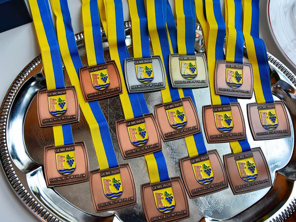 Bild von den Medaillen fr die Sportlerehrung