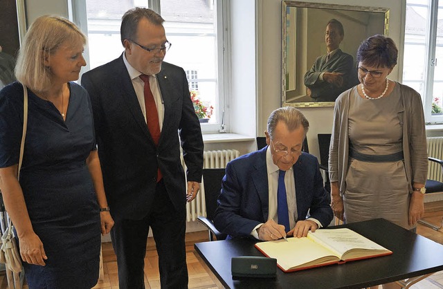 Franz Mntefering, ehemaliger Vizekanz...ns-Peter Kopp und OB Edith Schreiner.   | Foto: Storck