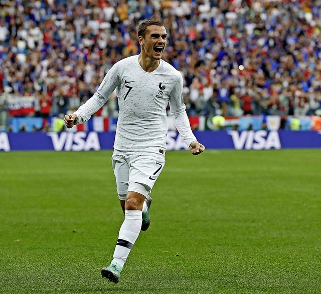 Strmerglck: Antoine Griezmann von At...ay  die Tr zum ersehnten Halbfinale.   | Foto:   DPA