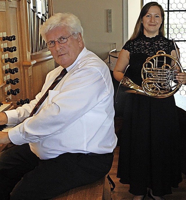 Hanna Staszewska (Horn) und der Organi...aren in der Kirche in Hnner zu Gast.   | Foto: Michael Gottstein