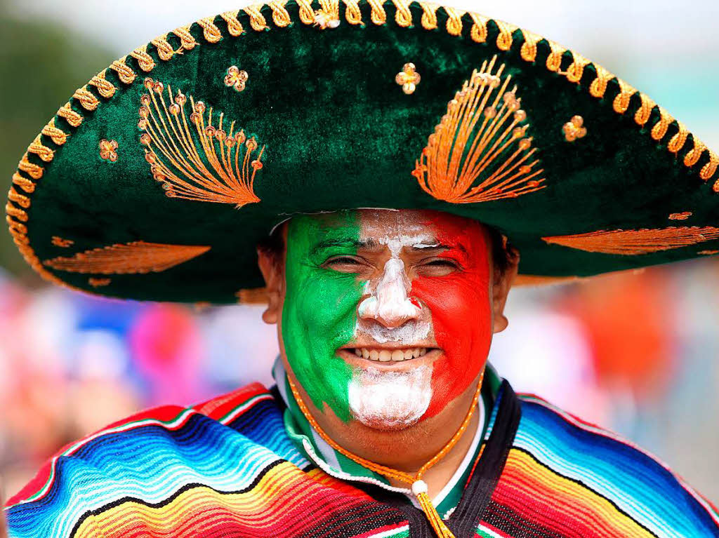 Der Sombrero gehrte zur Grundausstattung der mexikanischen Fans.