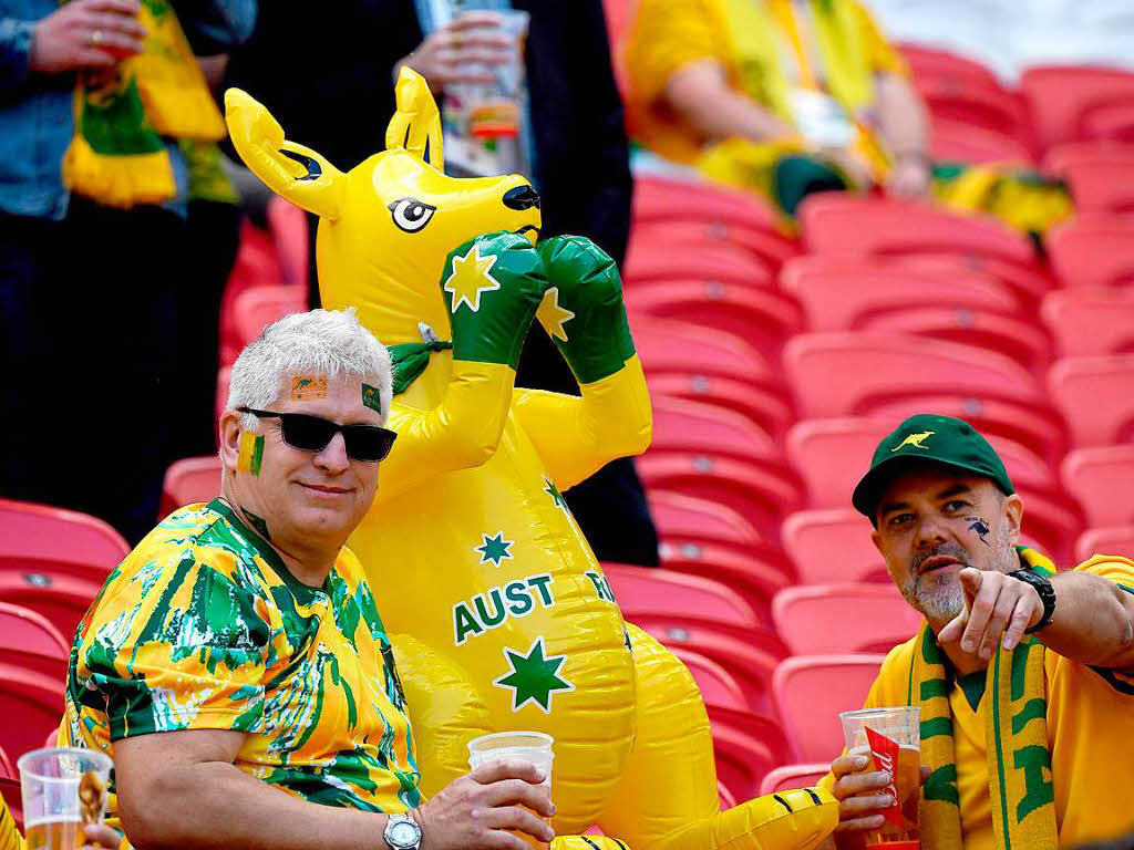 Mit Knguru ins Stadion – Fans der australischen Socceroos.
