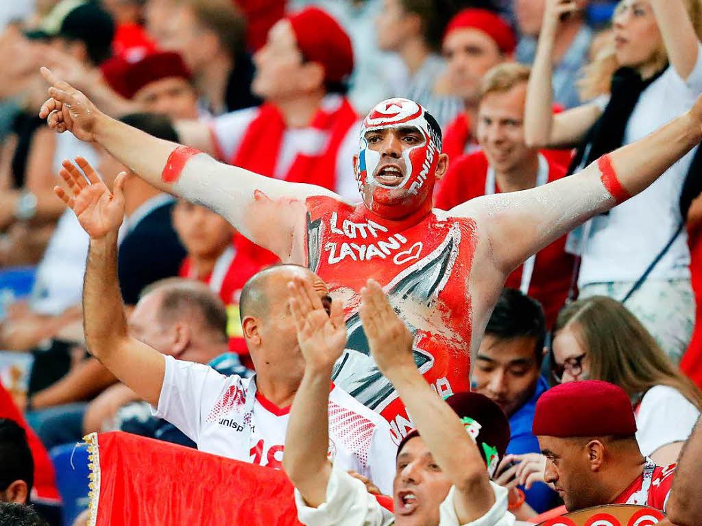 Tunesien-Fans machen Stimmung.
