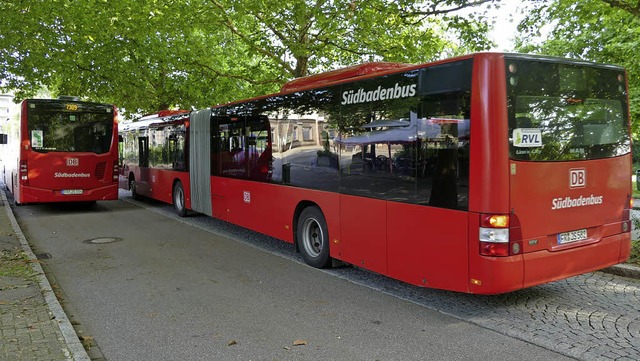 Bus auf Bus rollt am Busbahnhof Rheinfelden vor. Das Liniennetz ist dicht.   | Foto: Ingrid Bhm-Jacob