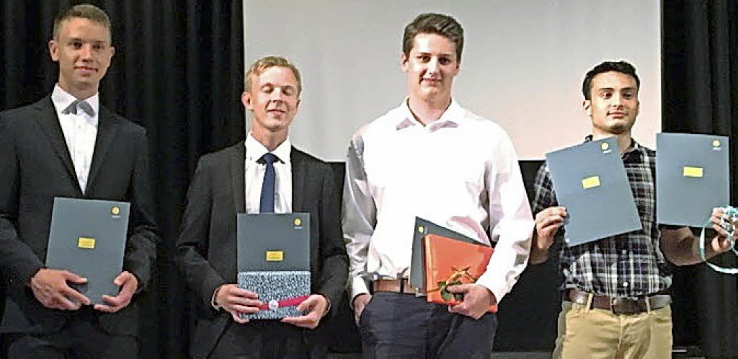 Die Preistrger am Technischen Gymnasium in Rheinfelden   | Foto: Schule