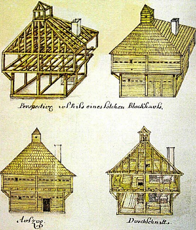 So oder hnlich knnte das Blockhaus i...ze laut Werner Strk ausgesehen haben.  | Foto: Archiv Werner Strk