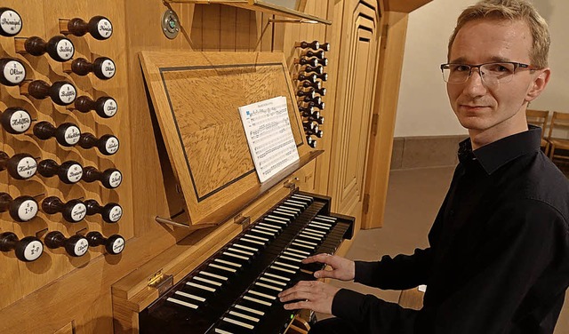 Michal Kocot aus Krakau gab ein brilla...onzert beim Schopfheimer Orgelsommer.   | Foto: Roswitha Frey