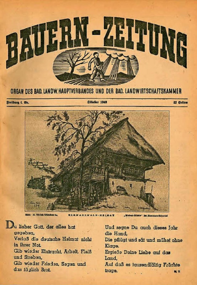 Der Titel der ersten Ausgabe 1948   | Foto: BBZ