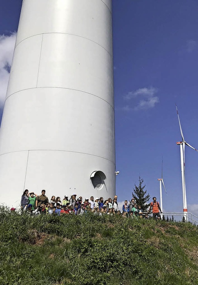 Windparkbesichtigung mit Schlern der Grundschule Mahlberg   | Foto: Brgerenergie