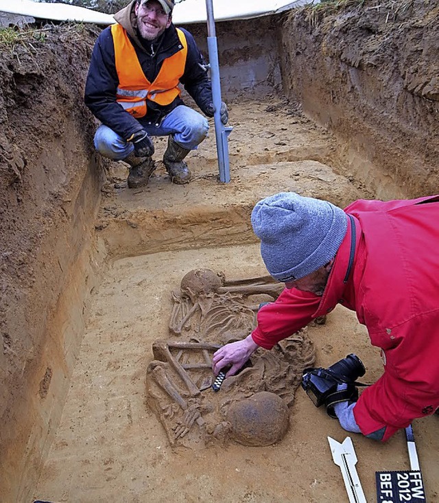 Vor fnf Jahren wurde im  Frstenfeld,... von Archologen ein Grab freigelegt.   | Foto: Stadt Ettenheim