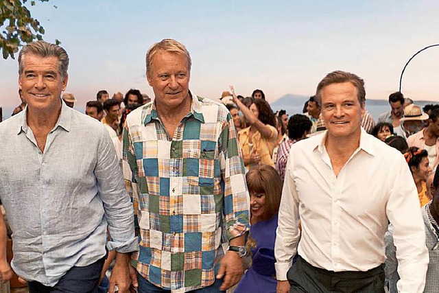 Da sind sie wieder: Pierce Brosnan, Stellan Skarsgard, Colin Firth (von links)  | Foto: dpa