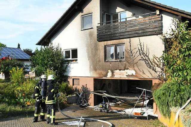 Die Garage in Mahlberg ist  laut Polizei in Brand gesetzt worden.  | Foto: Wolfgang Knstle