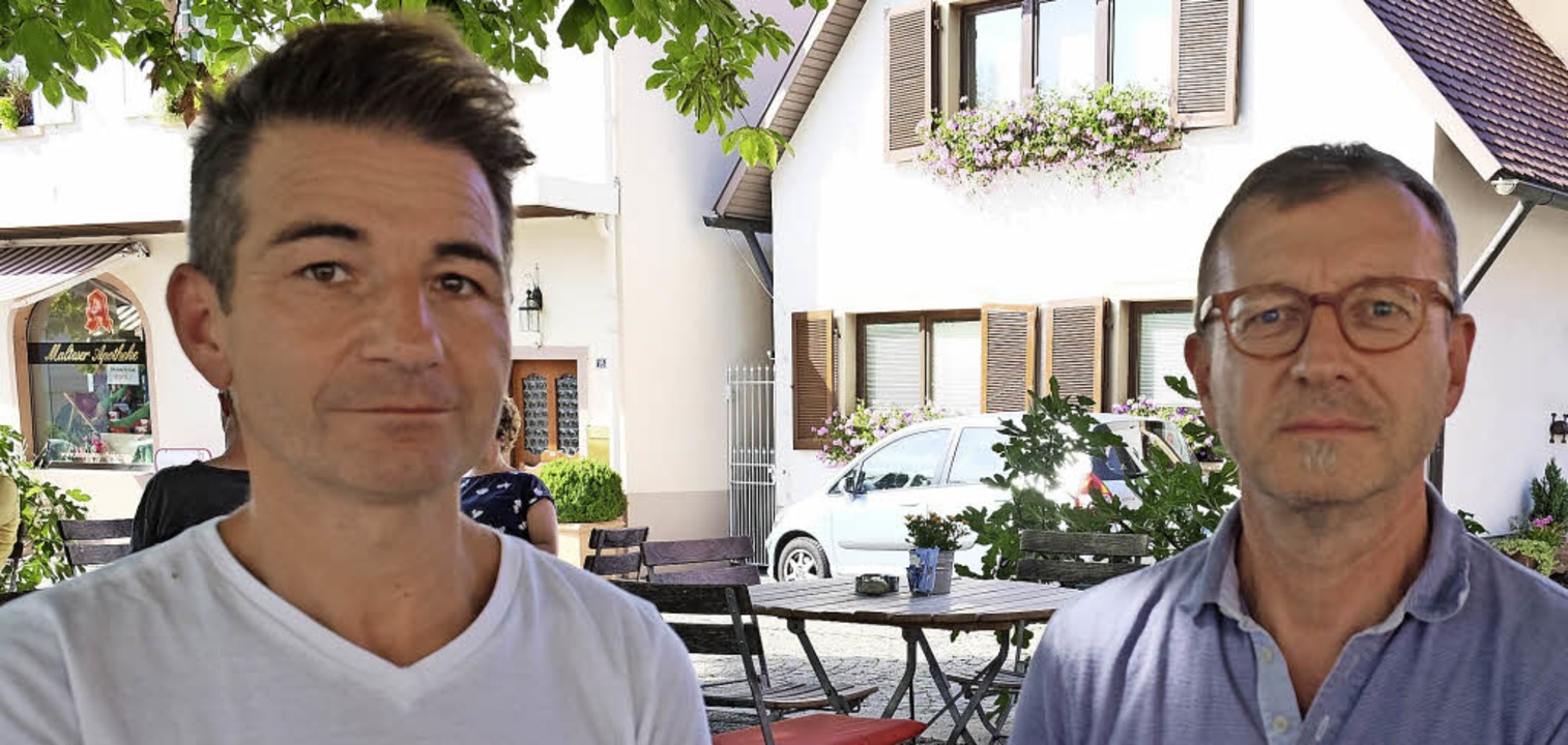 Dirigent Rdiger Mller (links) und Vo...erd Hfler vom Musikverein Heitersheim  | Foto: Pfefferle