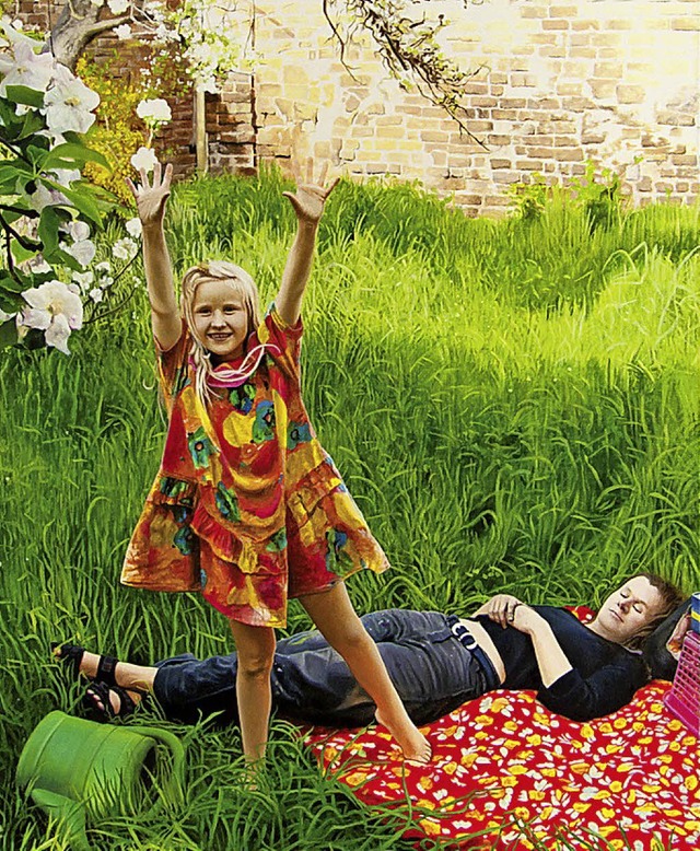 Der Knstler Joseas R. Helmes stellt i...8222;Wendy und Gabi im Garten&#8220;.   | Foto: Veranstalter