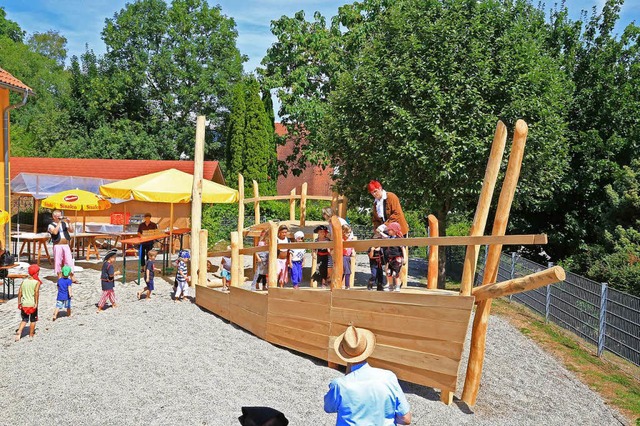 Das neue Piratenschiff des Kindergartens Wirbelwind.  | Foto: Sandra Decoux-Kone