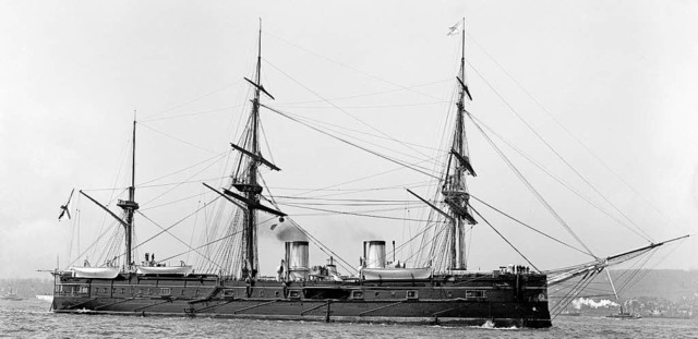 Die Dmitri Donskoi im Hafen von New York im April 1893.   | Foto: WIkipedia