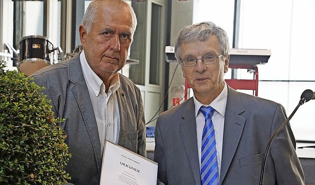 Verabschiedung in den Ruhestand: Herib...schuldirektor Thomas Steiner (rechts).  | Foto: Ilona Hge