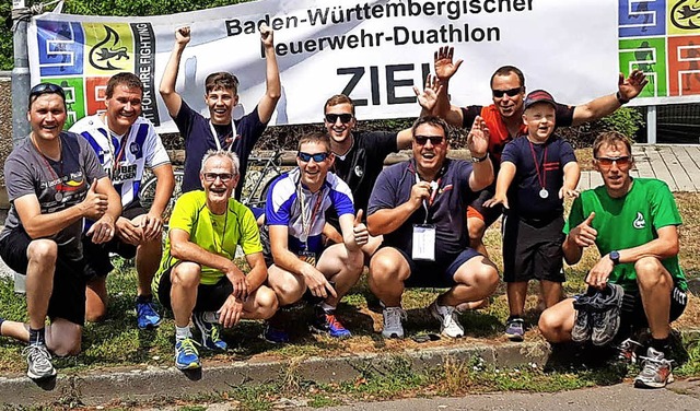 Geschafft: Das Team der Herbolzheimer Wehr im Ziel.   | Foto: Feuerwehr