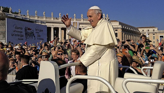Dem Papst ganz nahe &#8211; das erhoff...ationalen Ministrantenwallfahrt 2014.   | Foto: privat