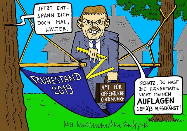 Ordnungsamtschef Walter Rubsamen.  | Foto: Karikatur: Thomas Muffler