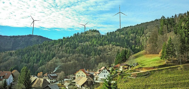 Die Fotomontage zeigt ein Szenario, da... geplanten Windpark wohl am nchsten.   | Foto: Fotomontage: Windkraft Schonach GmbH