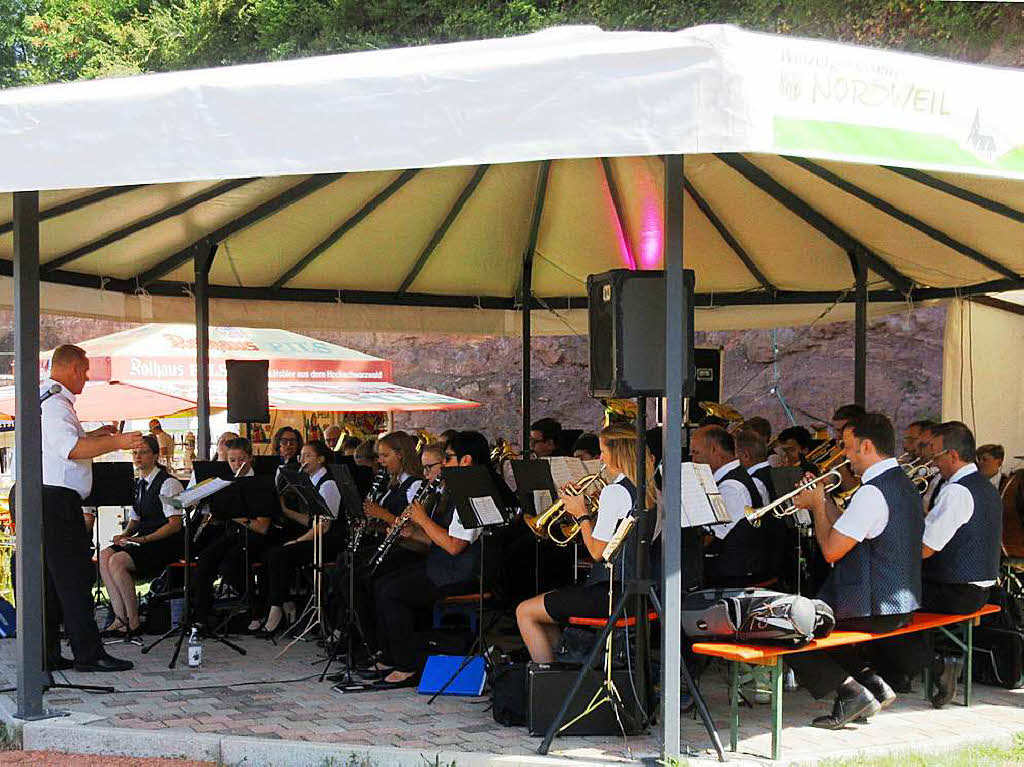 Der Musikverein Hecklingen unter der Stabfhrung von Torsten Klawonn spielte zum Frhschoppenkonzert auf.