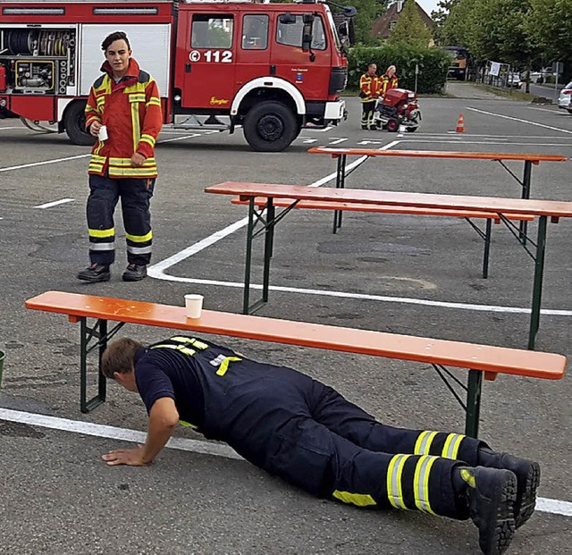 <BZ-FotoAnlauf>Feuerwehr Binzen:</BZ-FotoAnlauf> Die Kameraden sind topfit.   | Foto: Holzer