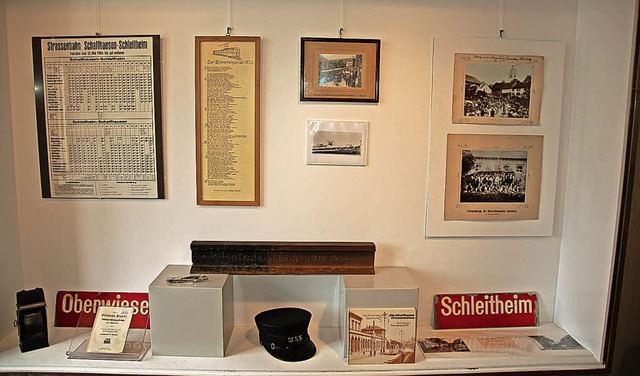 Interessante Exponate finden sich zum ... Straenbahn Schaffhausen-Schleitheim.  | Foto: Jutta Binner-Schwarz