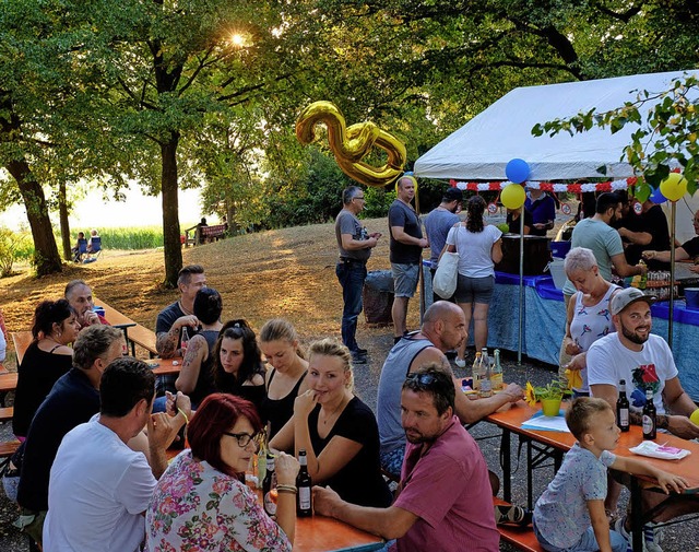 Hoch ber dem Basler Feuerwerk traf ma...ock&quot;, den die Dlliger Schngge.   | Foto: Ansgar Taschinski