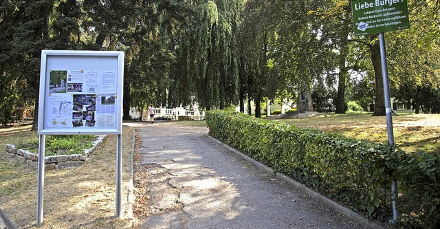 Eine Tafel informiert ber den Fortgang des Projekts.  | Foto: Volker Mnch