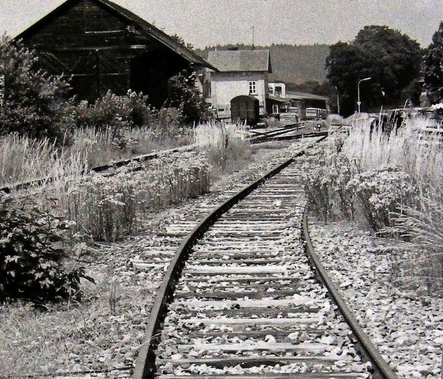 Die Gleise fhren die Bregtalbahn auch...ngerstadt in den Sechzigerjahren aus.   | Foto: Maier